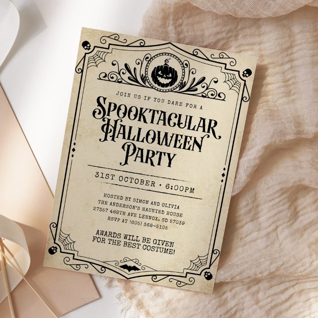 Invitation Vintage Spooktacular Halloween Costume Party (Créateur téléchargé)