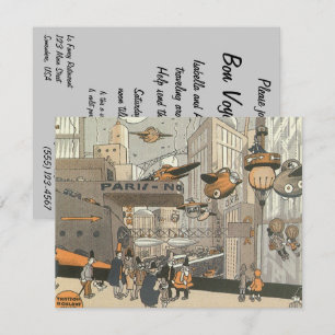 Invitation Vintage Steampunk Bon Voyage