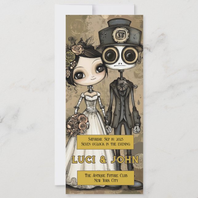 Invitation Vintage Steampunk Mariage risqué invite (Devant)