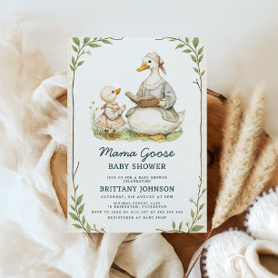 Invitation Vintage Storybook Mama Goose Baby shower