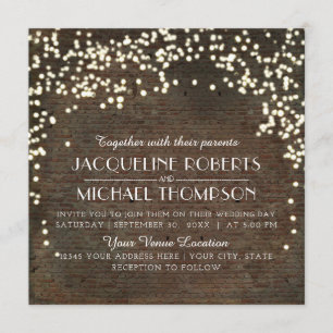 Invitation Vintage String Lights Industrial Warehouse Brick