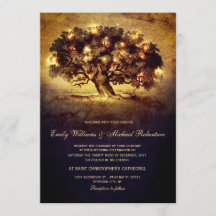 Vintage String Lights Oak Tree Mariage campagnard