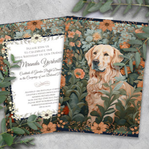 Invitation Vintage Style Golden Retriever fête d'anniversaire
