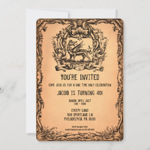 Invitation Vintage style victorien Parti Déplaisant personnal