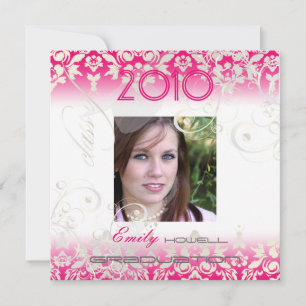 Invitation Vintage/Swirls/Damask/Graduations, personnalisable