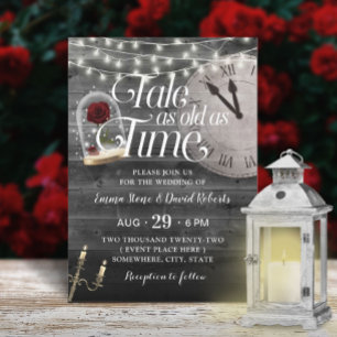 Invitation Vintage Tale as old as Time Fairytale Mariage