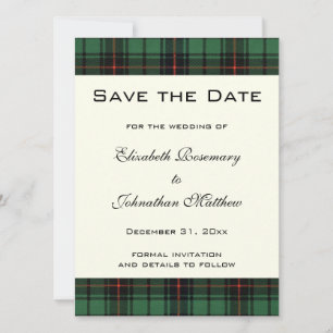 Invitation Vintage Tartan, Davidson Modern Motif Mariage