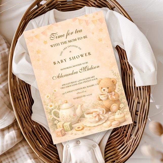 Invitation Vintage Tea Afternoon Baby Shower (Créateur téléchargé)