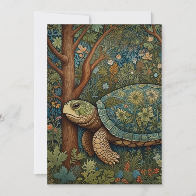 Invitation Vintage tortue rétro bohème bohème bohème (Devant)