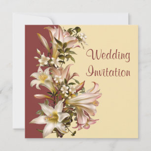 Invitation Vintage traditionnelle Mariage Carré