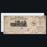 Invitation Vintage Train Ticket Birthday Invite<br><div class="desc">This Retro Train Ticket is the cutest idea for a birthday party (or any other to that you wish) and a guaranteed success with the guest! Whetheryou're a train lover or you simply looking in antique looking,  then all aboard this vintage !</div>
