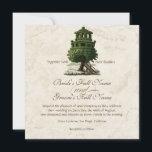 Invitation Vintage Tree House Amusant Parchemin ancien Mariag<br><div class="desc">SÉLECTION DE COULEURS : Ce design est composé de vert menthe, sauge, crème, bronzé, brun, chocolat et vert. DESIGN : L'oeuvre de cet invitation de jardin de style rustique, élégant, formel mais décalé, ludique, ludique et rustique est une gravure vintage taillée pour les ornements de l'imprimerie à l'époque victorienne a...</div>