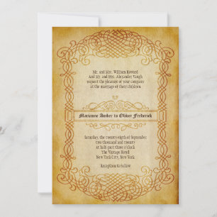 Invitation Vintage Trolls Ornat Vieux Mariage papier