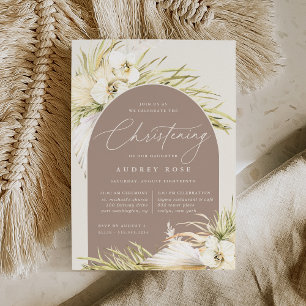Invitation Vintage Tropical Christening Ceremony & Party