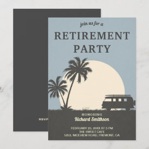Invitation Vintage Tropical Van Retirement Party