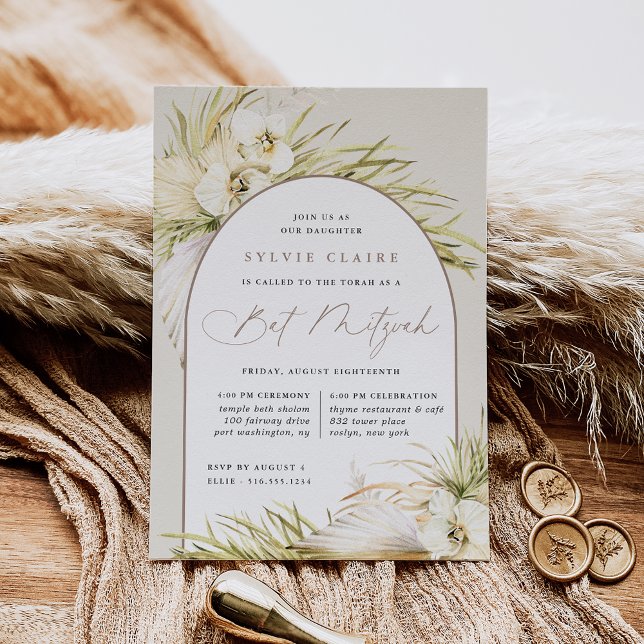 Invitation Vintage Tropics Boho Bat mitzvah (Créateur téléchargé)