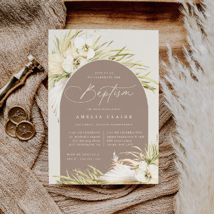 Invitation Vintage Tropiques Baptême Cérémonie & Fête