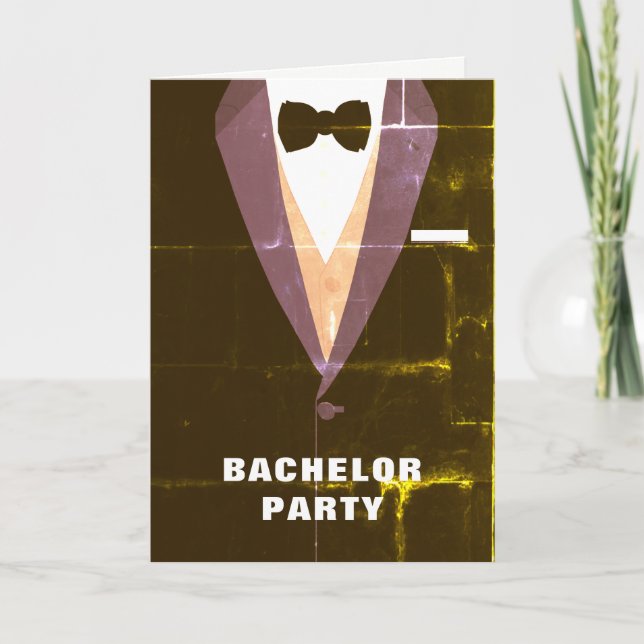 Invitation vintage Tuxedo Bachelor Party (Devant)
