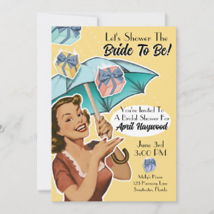 Invitation Vintage Umbrella Style Showparty Invitation-Jaune