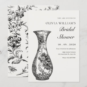 Invitation Vintage vase antique douche nuptiale