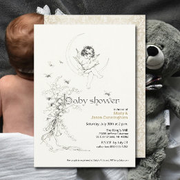 Invitation Vintage Victorian Floral Couples Baby Shower