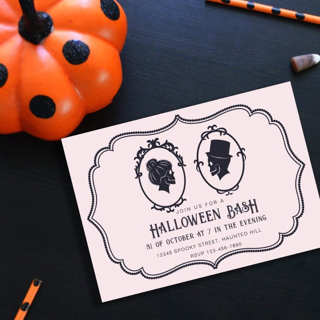 Invitation Vintage Victorian Frame Skull Halloween Party (Créateur téléchargé)
