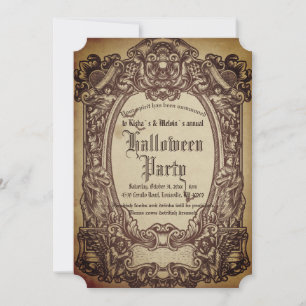 Invitation Vintage victorien cadre gothique Bloody Halloween