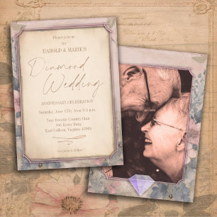 Invitation Vintage vieil Mariage de diamant photo