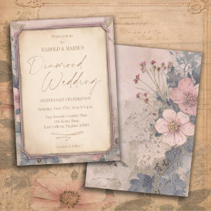 Invitation Vintage vieil Mariage de diamant photo