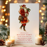 Invitation Vintage Vieux Monde Santa Claus<br><div class="desc">Invitation de fête du Père Noël vintage Vieux Monde. Ce magnifique design présente un Père Noël rétro revêtu d'un manteau vintage. Personnalisez ce design de vacances personnalisé avec vos propres détails de fête. Parfait pour un dîner de Noël en famille ou pour une fête de vacances en entreprise!</div>