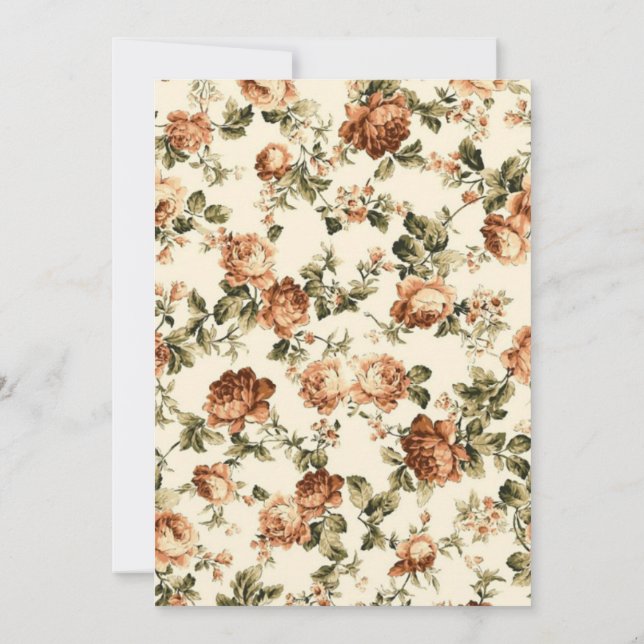 Invitation Vintage vieux papier, Mariage rustique (Dos)