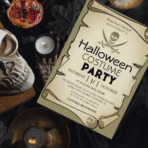 Invitation Vintage vieux papier Pirates Halloween Costume Par