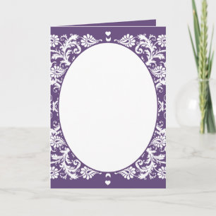 Invitation Vintage violet victorien Floral Mariage damassé