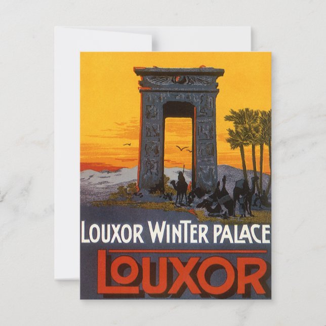 Invitation Vintage voyage au Caire, Égypte, Biplane Avion (Devant)