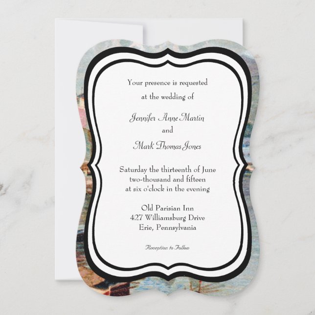 Invitation Vintage voyage Mariage de la Côte d'Azur des année (Devant)