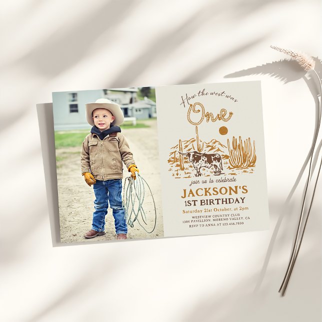 Invitation Vintage Western Cowboy Premier Rodéo Photo Anniver (Créateur téléchargé)