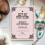 Invitation Vintage Western Cowgirl Rodeo 30e fête d'anniversa<br><div class="desc">Saddle up pour une fête sauvage avec cette invitation Vintage Western Cowgirl Rodeo 30th Birthday Party. Dotée d'un design rustique et d'une typographie audacieuse, cette invitation donne le ton parfait pour un anniversaire d'étape country-chic. Personnalisez les détails pour créer un invitation unique qui mettra vos invités prêts à donner un...</div>