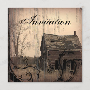 Invitation vintage Western Rustic Mariage campagna