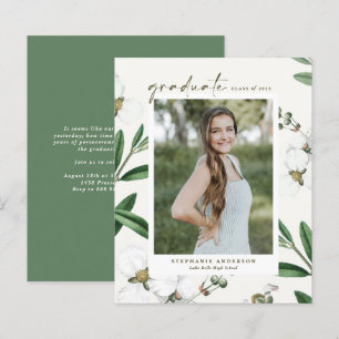 Invitation vintage White Botanical Graduical Invit