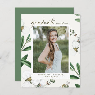 Invitation vintage White Botanical Graduical Invit