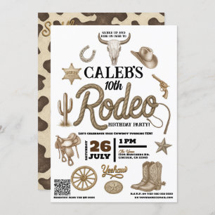 Invitation Vintage Wild West Rodeo Western Anniversaire Party