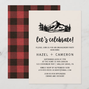Invitation Vintage Wilderness   Buffalo Plaid Fêtons notre fê