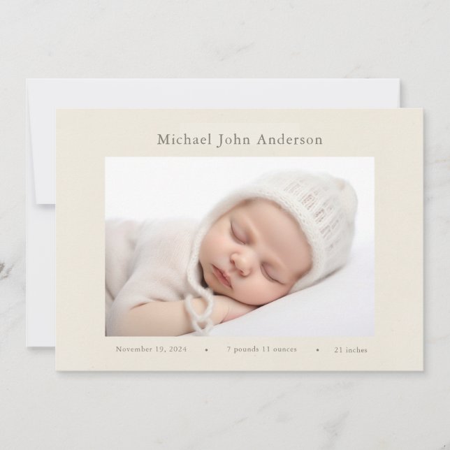 Invitation Vintage Wildflower Photo Birth Announcement (Devant)