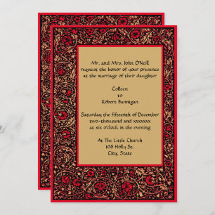 Invitation Vintage William Morris Kelmscott Floral Mariage