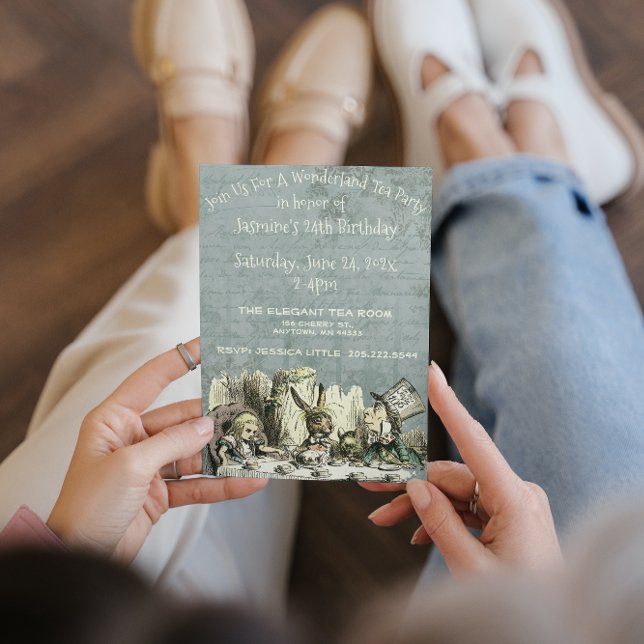 Invitation Vintage Wonderland Tea Party Anniversaire Invitati (Créateur téléchargé)