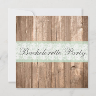 Invitation Vintage Wood Shabby Chic Bachelorette Party
