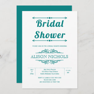 Invitation Vintages éléments turquoises typographie nuptiale