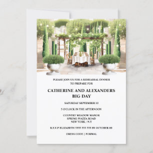 Invitation Vinyard fine repas d'été piazza topiaire peuplier