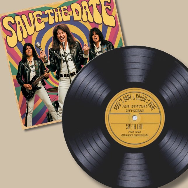 Invitation Vinyl record en forme de mariage inviter les année (Créateur téléchargé)