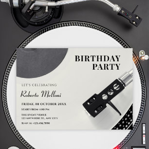 Invitation Vinyle musical pour anniversaire